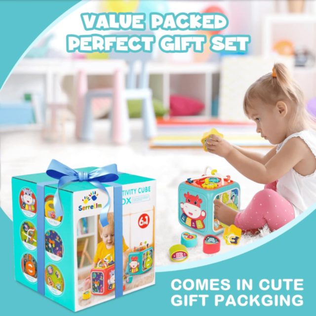 Cub educativ interactiv 6 în 1 pentru bebeluși (culoare aleatorie)