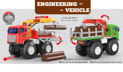 Camion Forestier cu Macara și Lemne – Vehicul de Inginerie | image