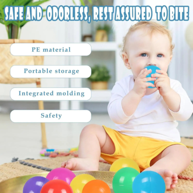 Set 60 de Bile Colorate din Plastic pentru Joacă - 5.5 cm