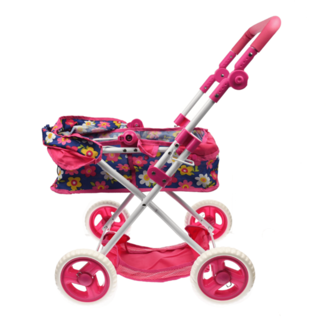 Cărucior de Jucărie pentru Păpuși cu Model Floral