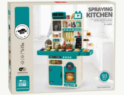Bucătărie Interactivă cu Aburi, Lumină și Sunete – Set Complet 93 Piese  | image