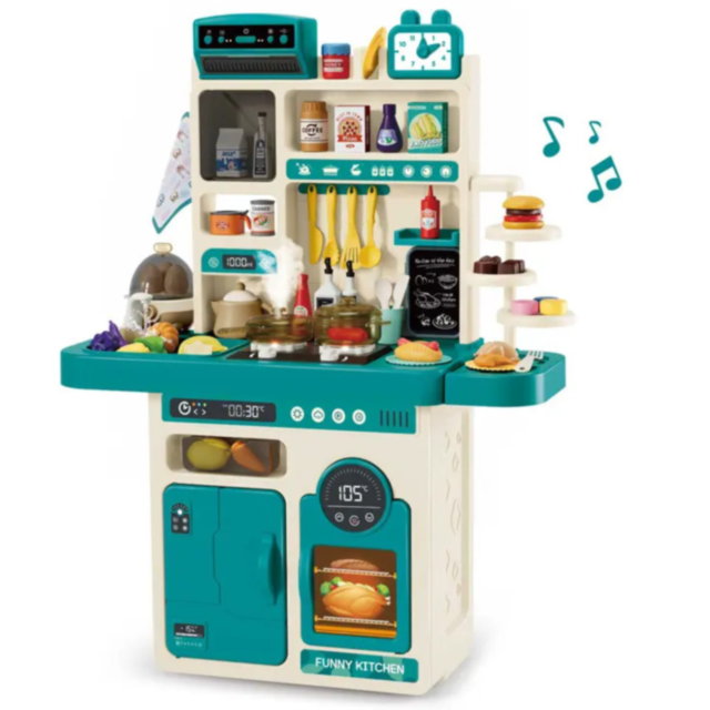 Bucătărie Interactivă cu Aburi, Lumină și Sunete – Set Complet 93 Piese 