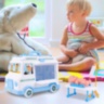 Ambulanță de jucărie cu trusă medicală pentru copii