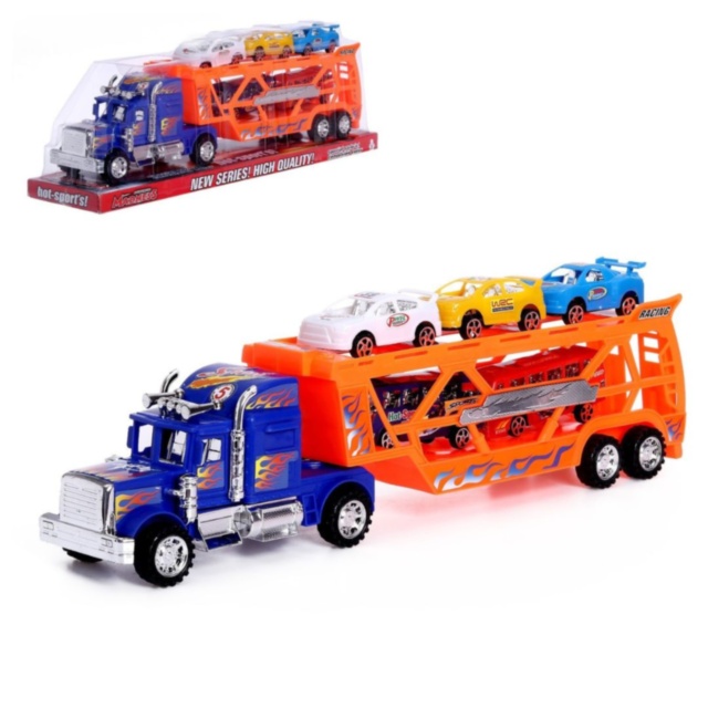 Camion Transportor cu Mașinuțe Racing pentru Copii