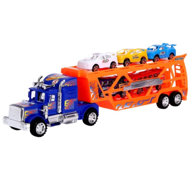 Camion Transportor cu Mașinuțe Racing pentru Copii