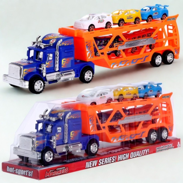 Camion Transportor cu Mașinuțe Racing pentru Copii
