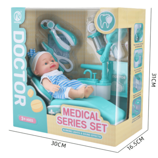 Set Doctor Jucărie cu Păpușă și Scaun Dentist 