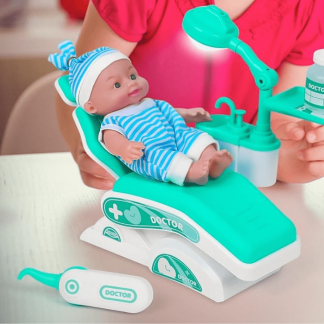 Set Doctor Jucărie cu Păpușă și Scaun Dentist 