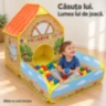 Căsuță de joacă pliabilă cu piscină pentru bile