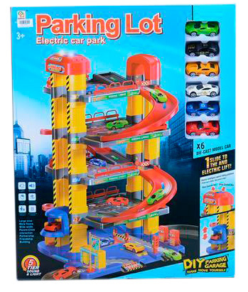Mega Parcare Electrică cu 5 Niveluri și 5 Mașinuțe de Metal | image