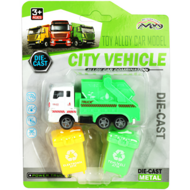 Set Camion de Gunoi cu Coșuri - „City Vehicle”