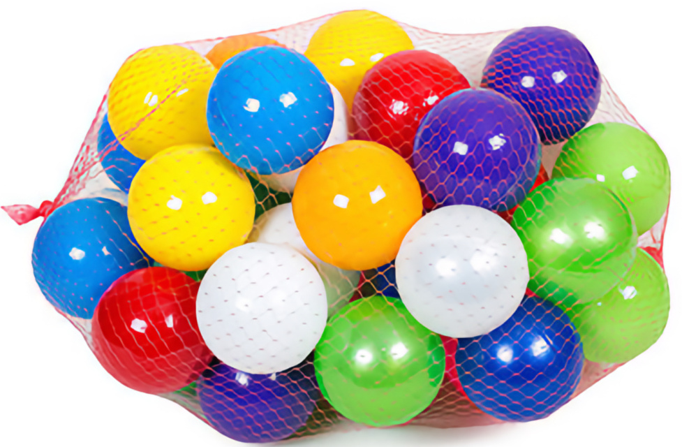 Set 50 Bile Colorate din Plastic, diametru 9cm