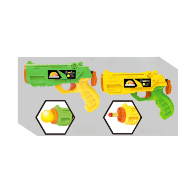 Pistol de Jucărie cu Funcție Dublă – Set Two-in-One cu Muniție și Ochelari de Protecție