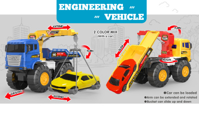 Camion de Salvare cu Macara și Mașinuțe – Vehicul de Inginerie | image