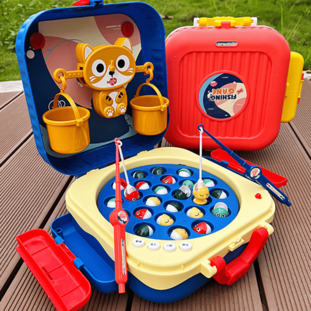 Joc Pescuit Magnetic Electric în Rucsac Copii (culoare aleatorie)