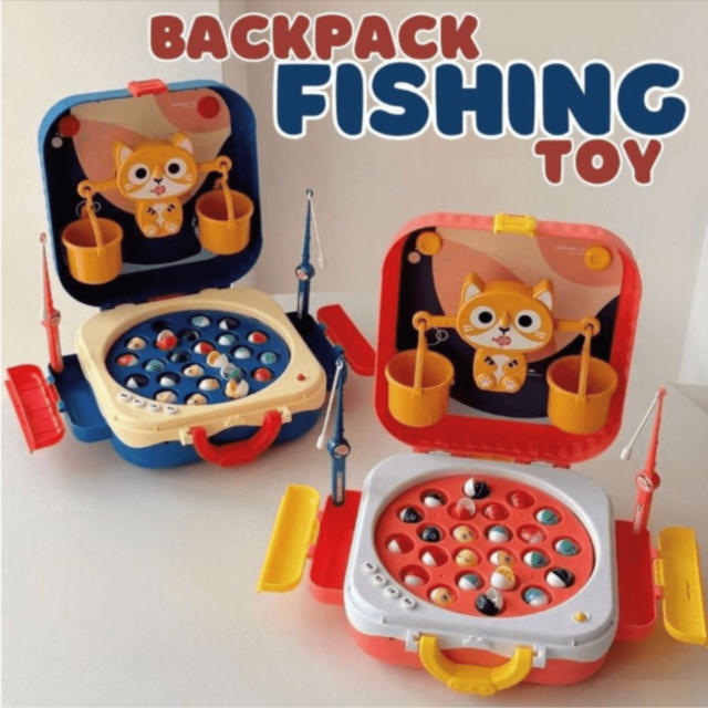 Joc Pescuit Magnetic Electric în Rucsac Copii (culoare aleatorie)