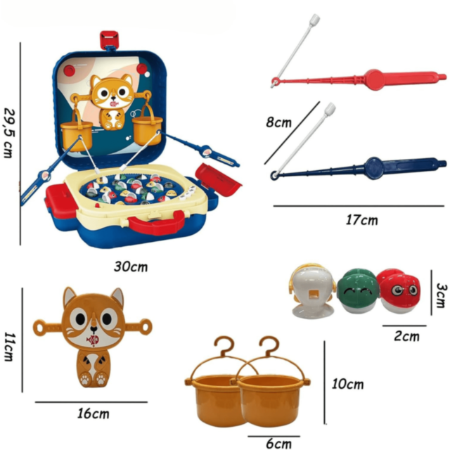 Joc Pescuit Magnetic Electric în Rucsac Copii (culoare aleatorie)