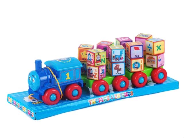 Trenuleț de Tras cu Cubulețe, 34cm