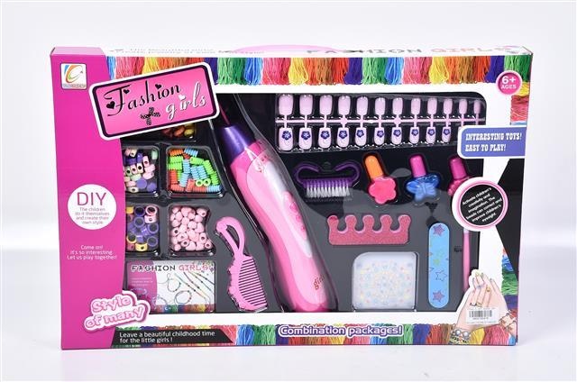 Set 2 în 1, Dispozitiv de Prins Mărgele în Păr și Manichiură  