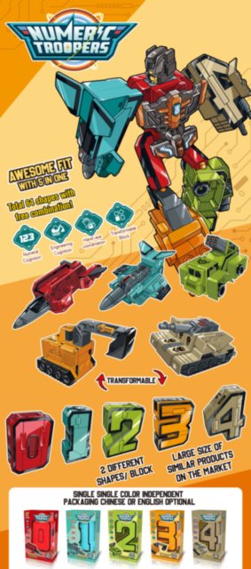 Робот Трансформер в Цифру, Робо-Цифры 0-4