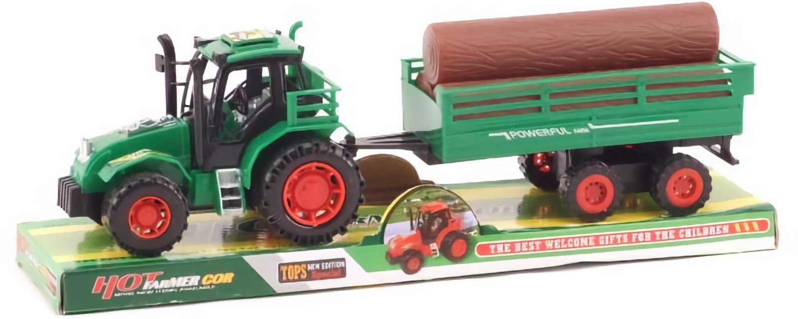 Tractor cu Remorcă cu Lemne, 32cm  