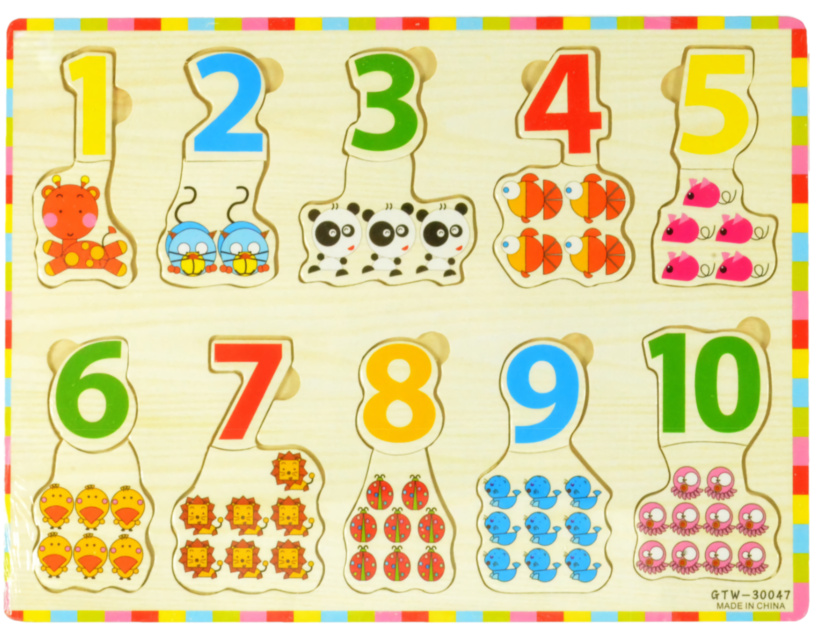 Puzzle Incastru din Lemn Învățăm să Numărăm