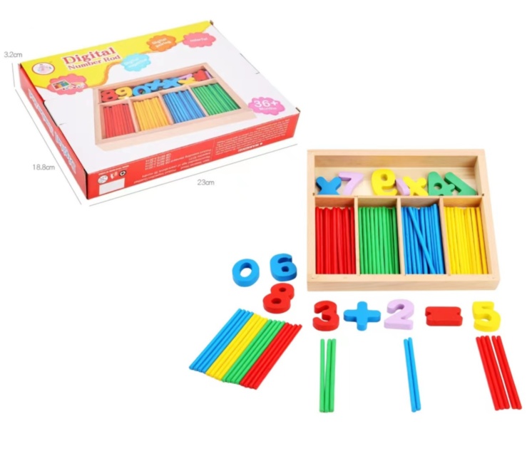 Jocul Numerelor cu Cifre și Bețișoare de Lemn