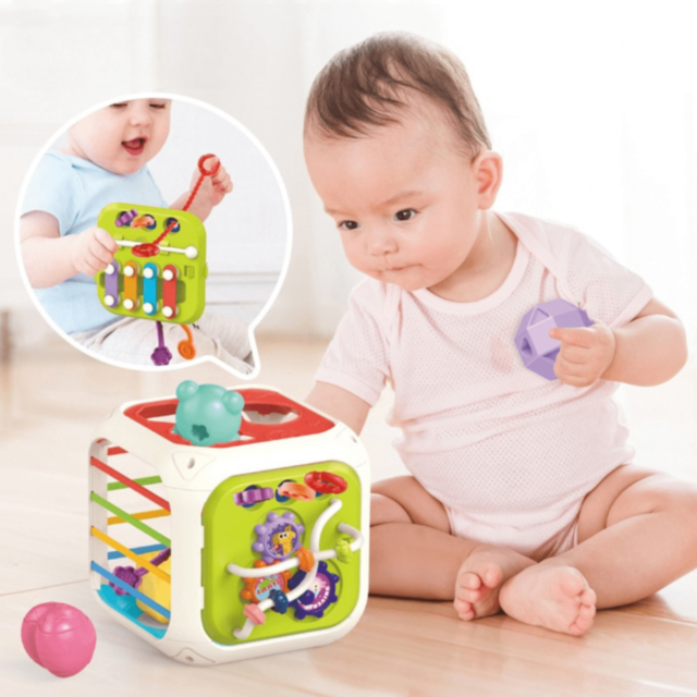 Cub educativ 7 în 1 cu forme, pian și labirint 