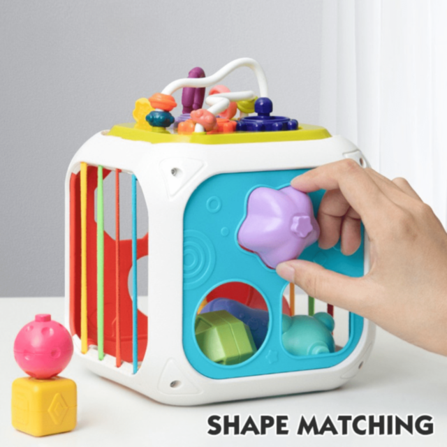 Cub educativ 7 în 1 cu forme, pian și labirint 