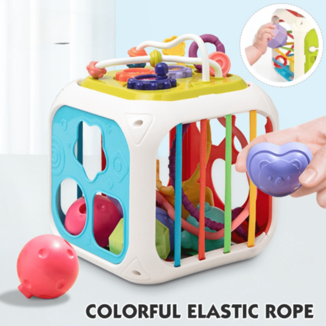 Cub educativ 7 în 1 cu forme, pian și labirint 