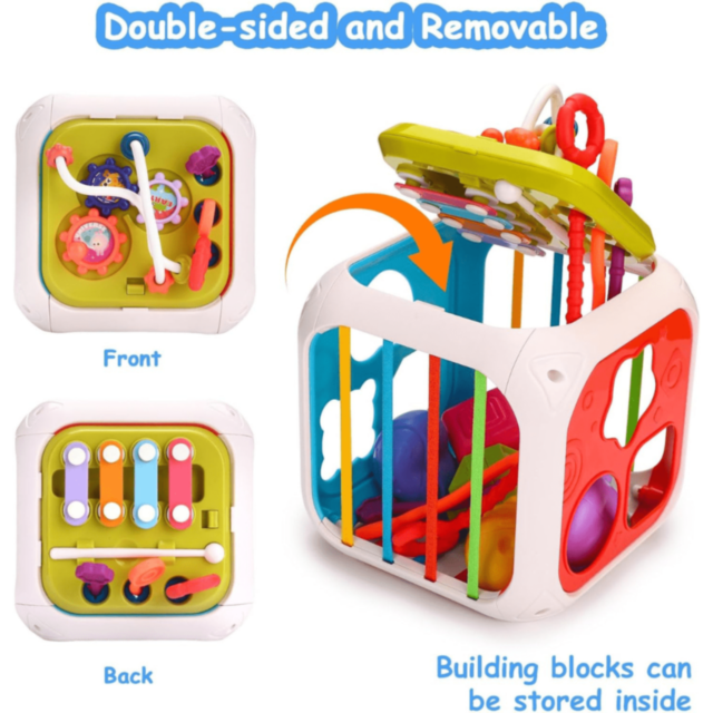 Cub educativ 7 în 1 cu forme, pian și labirint 