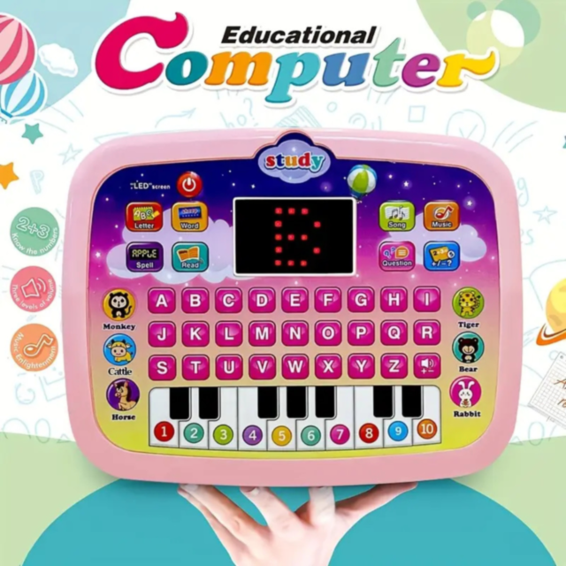 Tabletă Educativă Interactivă pentru Copii cu Litere, Muzică și Jocuri (culoare aleatorie)