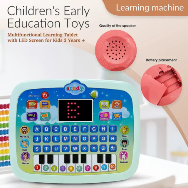 Tabletă Educativă Interactivă pentru Copii cu Litere, Muzică și Jocuri (culoare aleatorie)