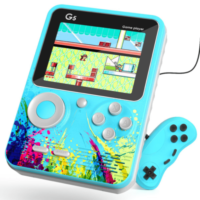 Consolă Gaming G5 cu Ecran Mare și Jocuri Clasice | Controler Inclus (culoare aleatorie)