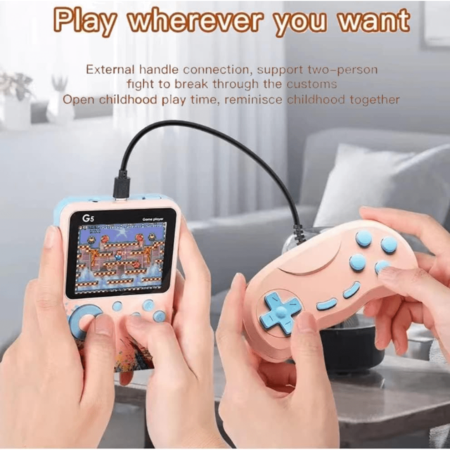 Consolă Gaming G5 cu Ecran Mare și Jocuri Clasice | Controler Inclus (culoare aleatorie)