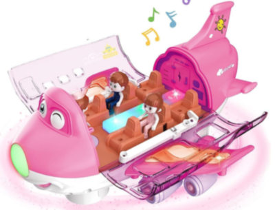 Avion Interactiv cu Lumină, Muzică și 3 Omuleți (culoare aleatorie) | image