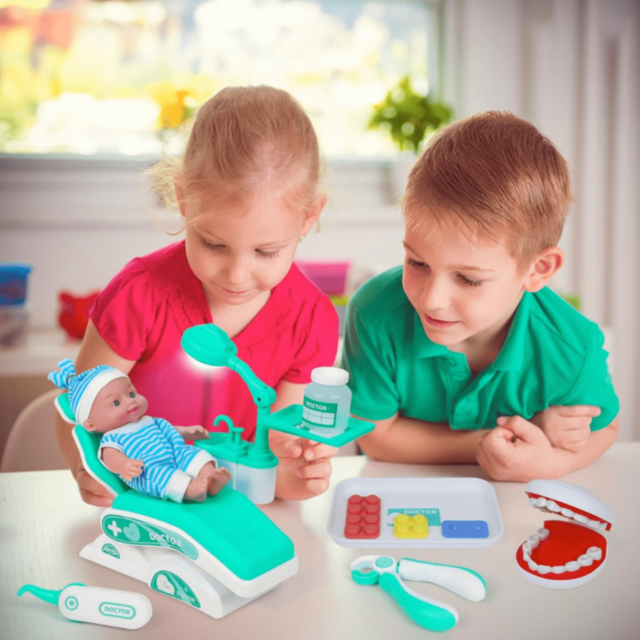 Set Doctor Jucărie cu Păpușă și Scaun Dentist