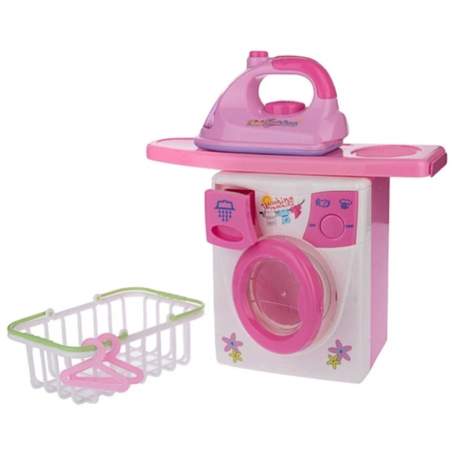 Set mașină de spălat cu fier de călcat copii