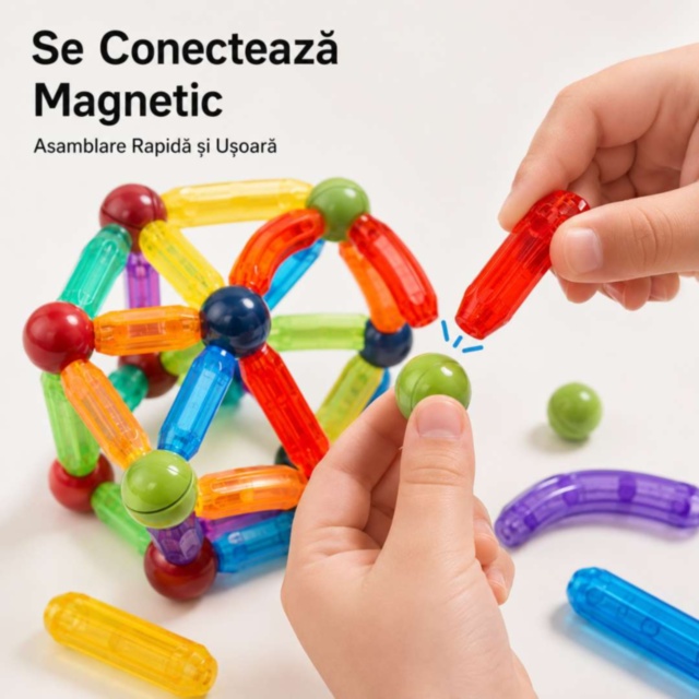 Set Magnetic de Construcție Creativă cu 42 Piese