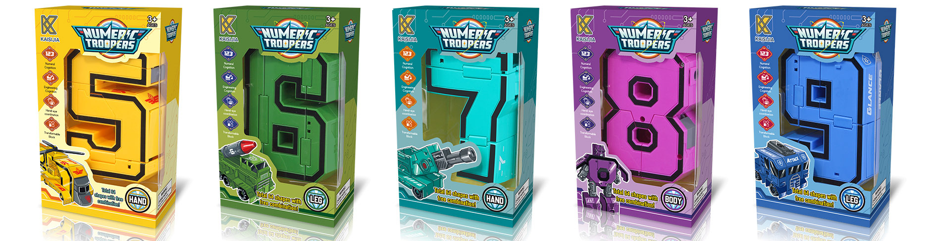 Робот Трансформер в Цифру, Робо-Цифры 5-9