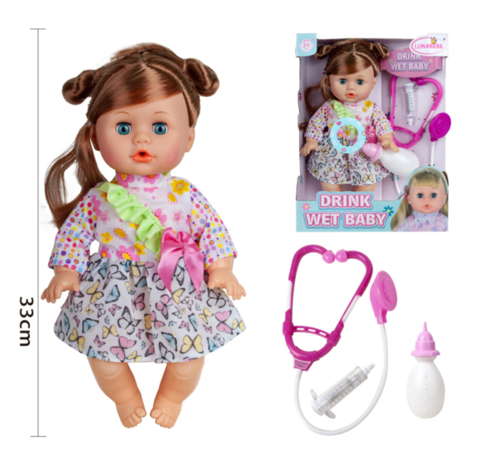 Păpușă cu Sunete și Set Doctor, face pi-pi la oliță