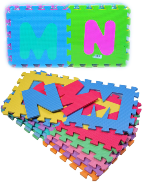 Covoraș Puzzle din Burete cu Litere, 26 Plăci, 150 X 150 cm  
