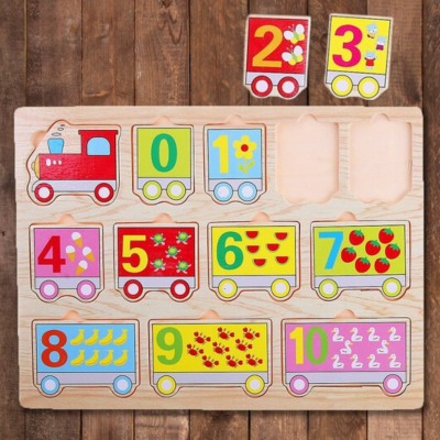 Puzzle Tren cu Numere și Vagoane | image