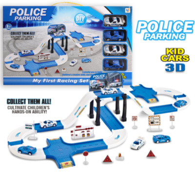 Set Parcare Etajată și Stație Peco cu 4 Mașinuțe de Poliție | image