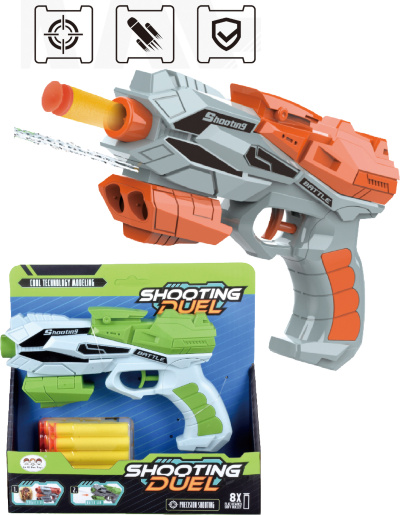 Pistol 2 în 1, Împușcă cu Apă și Cartușe | image