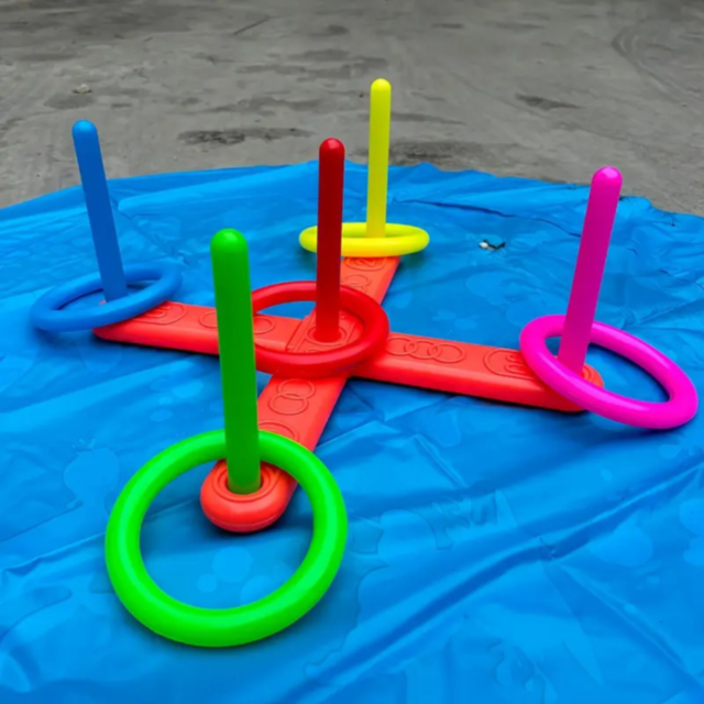 Joc de Aruncat Inele Colorate – Activitate Educativă pentru Interior și Exterior