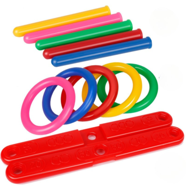 Joc de Aruncat Inele Colorate – Activitate Educativă pentru Interior și Exterior