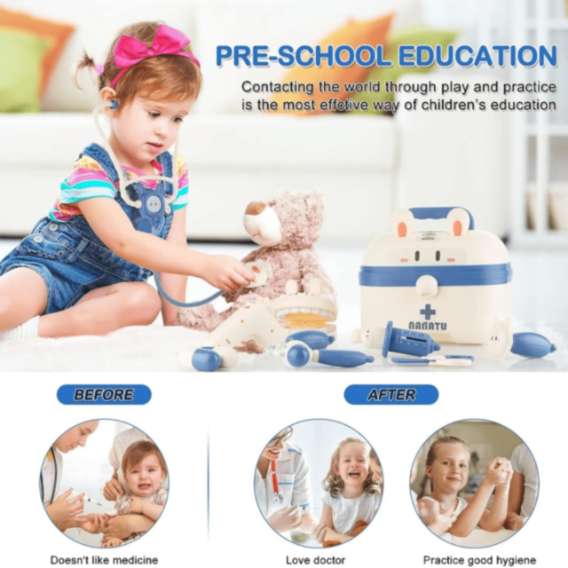 Set Doctor pentru Copii cu Valiză și Accesorii, 12 piese