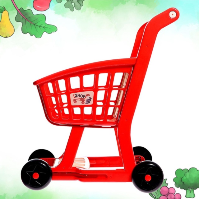 Cărucior de Cumpărături pentru Copii cu Accesorii Supermarket (roșu)