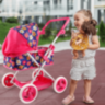 Cărucior de Jucărie pentru Păpuși cu Model Floral 